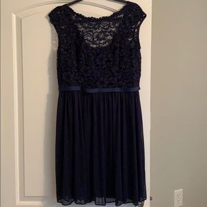 Navy Blue David’s Bridal bridesmaid dress